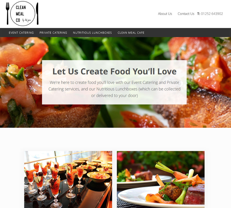 Website for Surrey based catering company