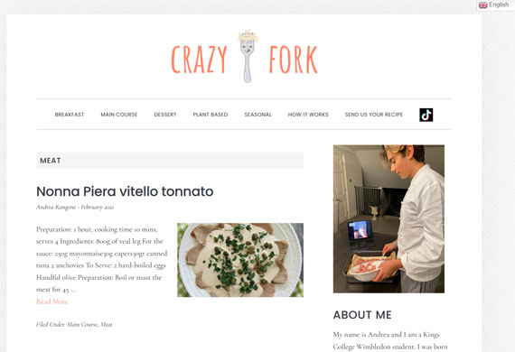 Recipe sharing website